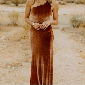 Baltic Born Tatianna Velvet One-Shoulder Maxi Dress